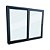 Janela Preta de Alumínio 2 Folhas 120x120 Linha Suprema - Vidro Incolor - Imagem 1