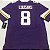 Camisa Esportiva Futebol Americano NFL Minnesota Vikings Kirk Cousins Numero 8 Roxa - Imagem 3