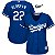 Camisa Esporte Baseball MLB Feminina Los Angeles Dodgers Klayton Kershaw Numero 22 Azul - Imagem 1