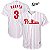 Camisa Esportiva Baseball MLB Philadelphia Phillies Bryce Harper Número 3 Branca Listrada - Imagem 1