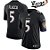 Camisa Esporte Futebol Americano NFL Baltimore Ravens Joe Flacco Número 5 Preta - Imagem 1