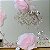 Fio para cabelo de noiva folheado a prata com pérolas brancas,e flores cristais rosa bebê - Imagem 3