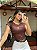 Body Cirrê Manguinha Marrom - Imagem 1