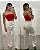 Calça Jeans Fem Wide Cargo Off White - Imagem 2