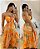 Vestido Lily Laranja Flores - Imagem 1