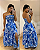 Vestido Alicia Flores e Folhas Azul Claro - Imagem 1