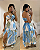 Vestido Sandy Estampa Azul e Verde - Imagem 1