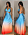 Vestido Ágatha Azul com Laranja - Imagem 1