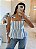 Blusa Peplum Listrada Azul - Imagem 1