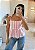 Blusa Peplum Listrada Rosa - Imagem 1