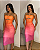 Vestido Tule degradê laranja e rosa - Imagem 1