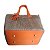 Bolsa Feminina Fátima - Ráfia Natural e Laranja - Imagem 4