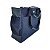 Bolsa Tote Grande Para Notebook Tweed Poá Azul Marinho - Imagem 2