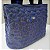 Bolsa Tote Com 3 Divisórias Jeans Azul Bordado Corações - Imagem 3
