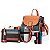 Conjunto de bolsa de couro PU para mulheres, grande capacidade, mochila xadrez - Imagem 7