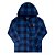 Camisa Infantil Flanelada Xadrez Azul Escuro com Capuz - Imagem 1