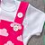 Conjunto Jardineira Menina Nuvens Rosa e Branco - Imagem 3