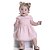 Vestido Infantil Menina Tule Rosa Corações - Imagem 3