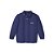 Camiseta Azul Polo Manga Longa Infantil Menino 100% Algodão - Imagem 1
