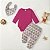 Conjunto Bebê Menina 3 Peças Corações Pink - Imagem 2