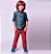Conjunto Infantil Camisa Jeans e Calça Sarja Vinho - Imagem 3