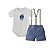 Conjunto Bebê Menino Body Polvo e Shorts com Suspensório Azul - Imagem 1