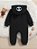 Macacão Bebê Menino com Capuz em Bouclê Pandinha Preto - Imagem 5