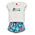 Conjunto Menina T-Shirt Branca e Shorts Florido - Imagem 2