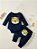Conjunto Bebê Menino Body e Calça Azul Escuro Aplique Tigre - Imagem 3