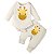 Conjunto Bebê Menina Body e Calça Creme Aplique Girafa - Imagem 1