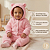 Macacão Bebê Teddy Peluciado com Capuz Rosa - Imagem 2