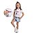 Conjunto infantil menina Cropped Sereia Shorts Chambray - Imagem 6