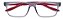 Armação Óculos Receituário Duke Cinza/Vermelho - Imagem 3