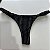 Calcinha Semi Fio fru-fru lateral risca giz preta 016 (top não incluso) - Imagem 1