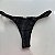Calcinha Semi Fio fru-fru lateral risca giz preta 016 (top não incluso) - Imagem 2