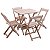 Conjunto Dobrável de Mesa 70x70 com 1 Mesa e 4 Cadeiras Em Madeira Eucalipto Sem Pintura - Imagem 1