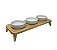 PETISQUEIRA COM 3 BOWLS CERÂMICA BRANCA - Imagem 1