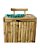 BALDE DE GELO EM BAMBU NATURAL COM CORAL TURQUESA - Imagem 1