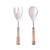 CONJUNTO 2 PÇS AÇO INOX PRATA PARA SALADA COM CABO RATTAN - Imagem 1