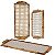 CONJUNTO BANDEJAS PAULA DE PALHA E BAMBU COM VIDRO - 3 PÇS - Imagem 1