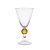TAÇA EM VIDRO TRANSPARENTE COM HASTE BOLA ÂMBAR - Imagem 1