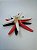 CONJ. 3 ENFEITES - ESTRELAS FINAS - AZUL-BRANCO-CORAL - Imagem 3