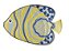 JOGO AMERICANO PEIXE AZUL COM BORDADO AZUL E AMARELO - Imagem 1