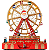RODA GIGANTE RESINA C/ MOVIMENTO MUSICA ADAPTADOR NATAL (DOURADO VERMELHO) - Imagem 1