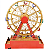 RODA GIGANTE RESINA C/ MOVIMENTO MUSICA ADAPTADOR NATAL (DOURADO VERMELHO) - Imagem 4
