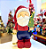 PAPAI NOEL COM LANTERNA E ÁRVORE VERMELHO E AZUL - Imagem 2