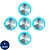 kit 5 botões chamada de elevador côncavo 3 vias led azul - Imagem 1