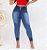 Calça Jeans Feminina Detalhes Elastico Cós Alto Botões Premium - Imagem 1