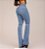 Calça Jeans Feminina Flare Elastico Na Cintura Cós Largo Botões - Imagem 3