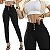 Calça Jeans Feminina Preta Lycra Elastico Na Cintura Modela Valoriza As Curvas Linda - Imagem 1